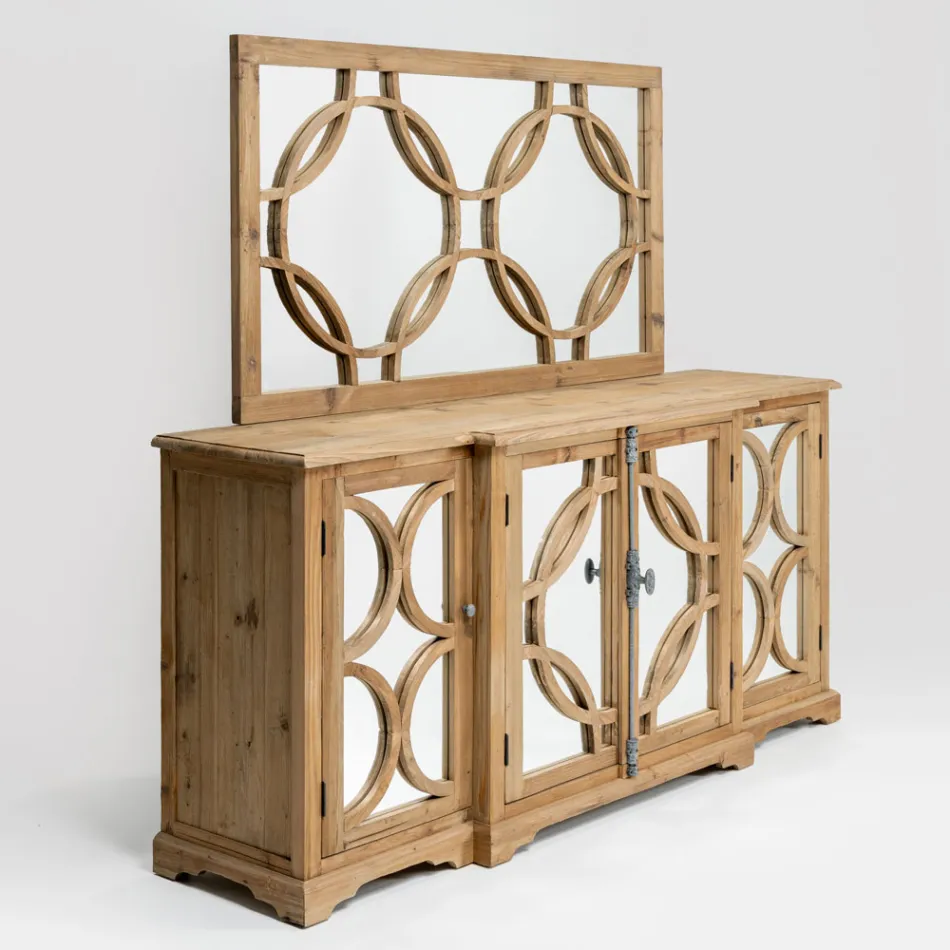 Oglindă 156x83 cm din lemn de pin natural învechit - Agosta Viadurini