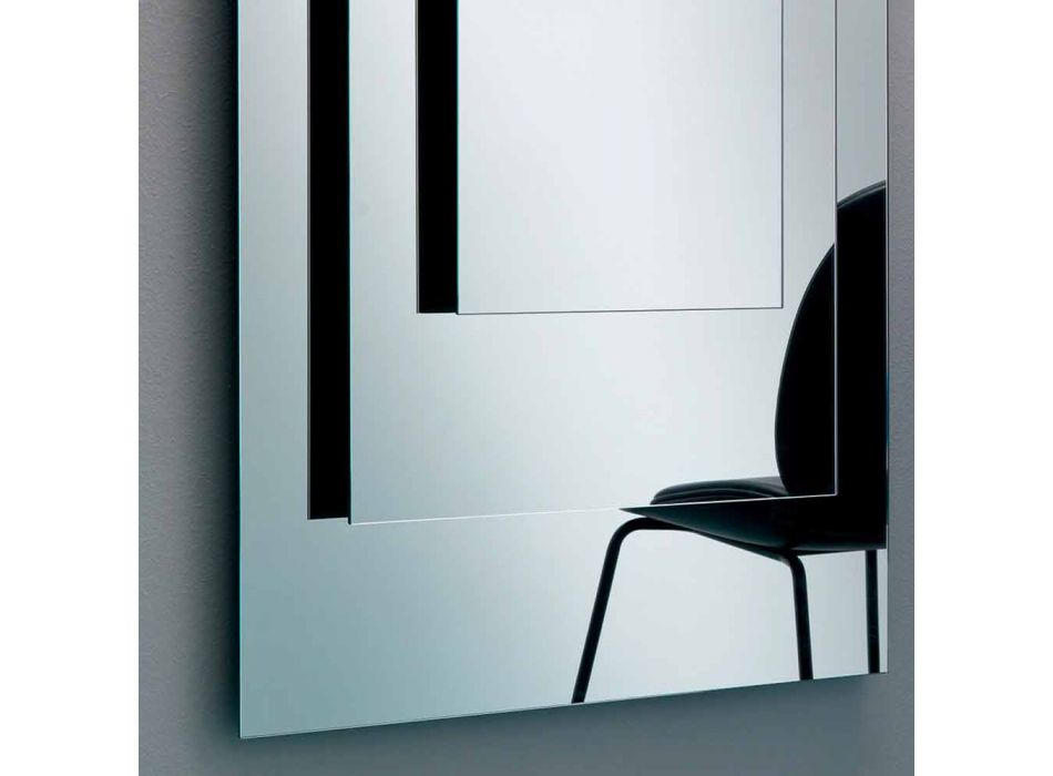 Oglindă de perete cu trei straturi și design italian cu structură neagră - Plaudio Viadurini