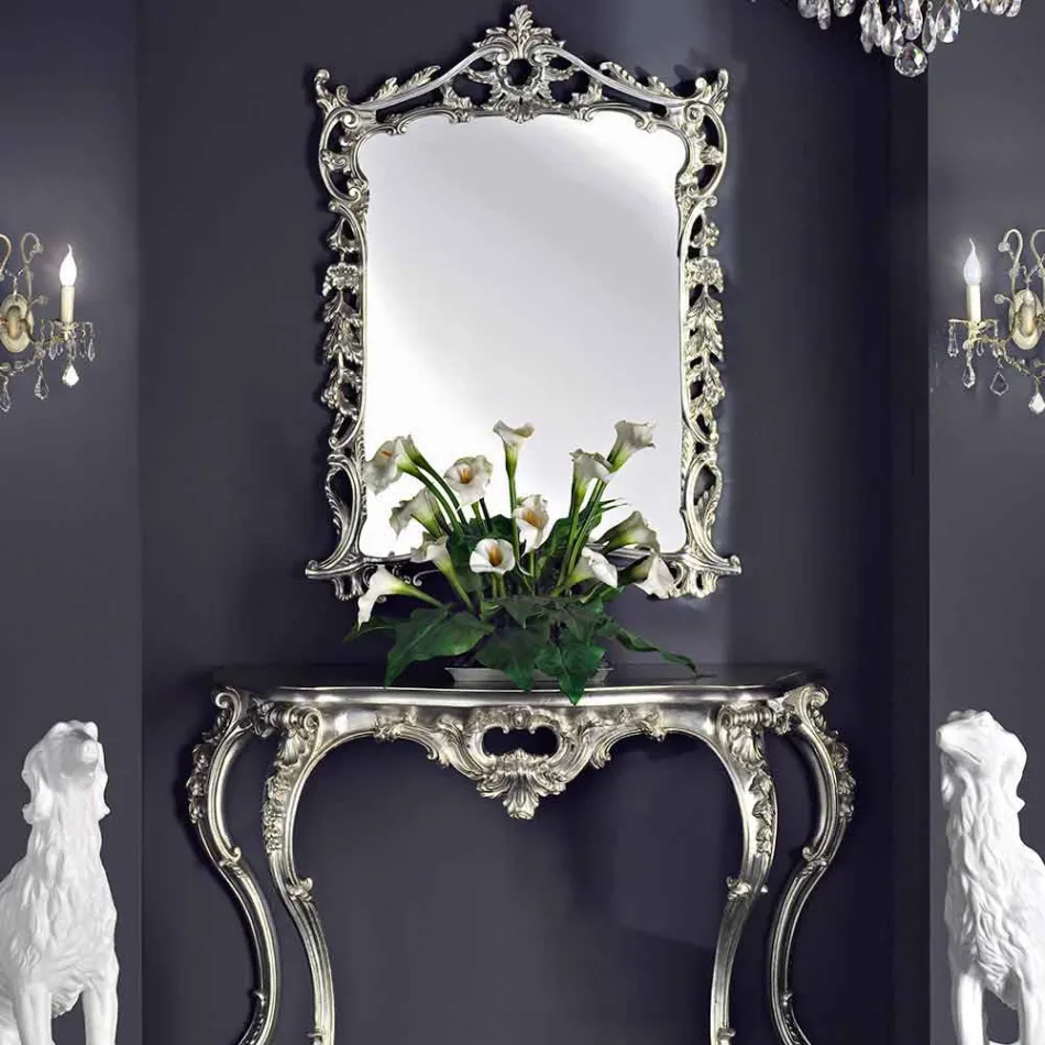 Oglinzi de perete, consolă de lemn și pian manual în Italia Giacomo Viadurini