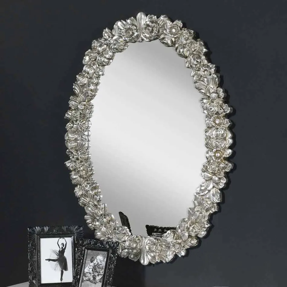 Oglindă de perete din lemn de brad din lemn fabricat în Italia Filippo Viadurini