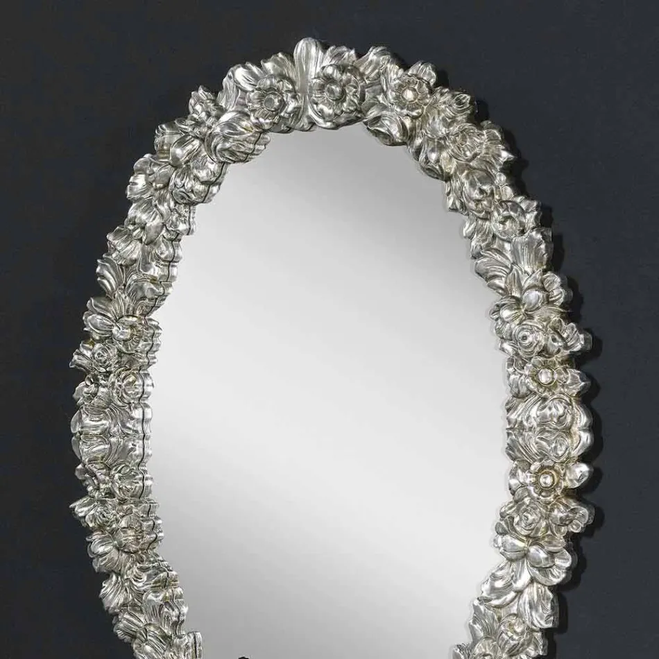 Oglindă de perete din lemn de brad din lemn fabricat în Italia Filippo Viadurini