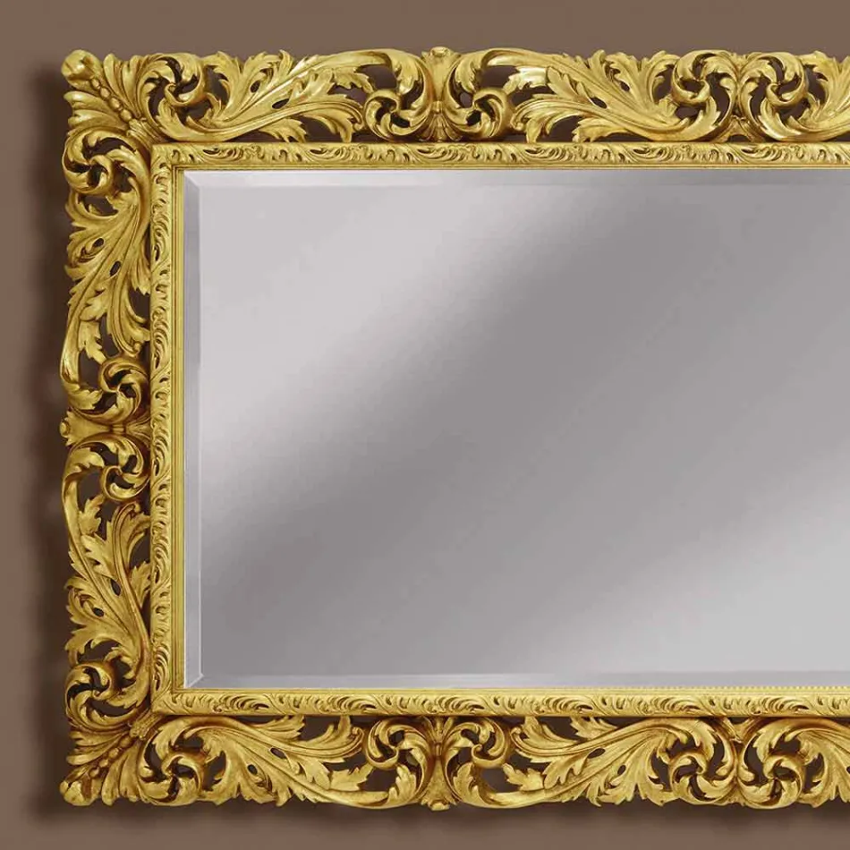 Oglinzi din lemn de perete cu linii moderne realizate manual în Italia Alex Viadurini