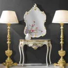 Oglindă din lemn de brad, consola, făcută în Italia mdf top Gianluca Viadurini