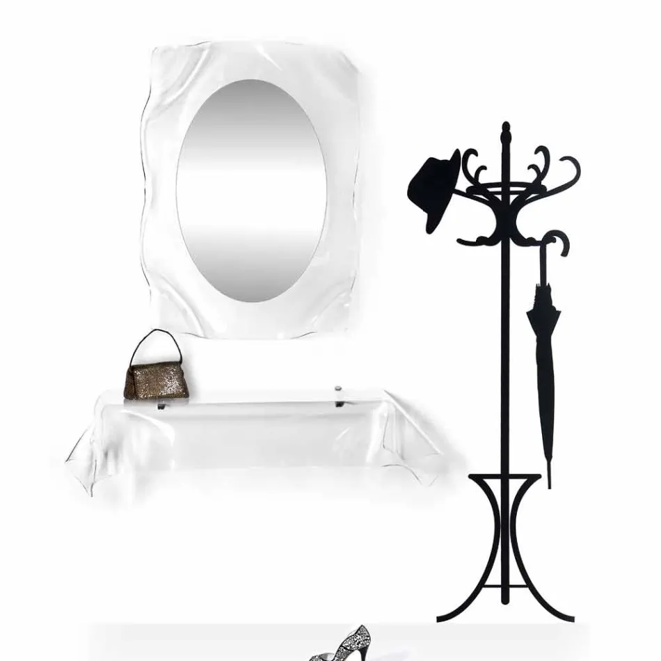 Oglindă transparentă Diva perete design modern, realizat în Italia Viadurini