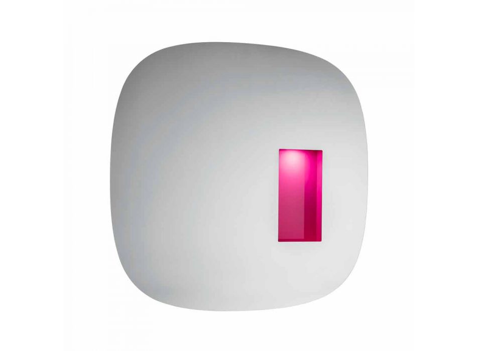 Oglindă de perete cu lumină led și compartiment roz Cameră de zi cu design minimalist - Matrix Viadurini