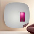 Oglindă de perete cu lumină led și compartiment roz Design de lux Made in Italy - Matrix
