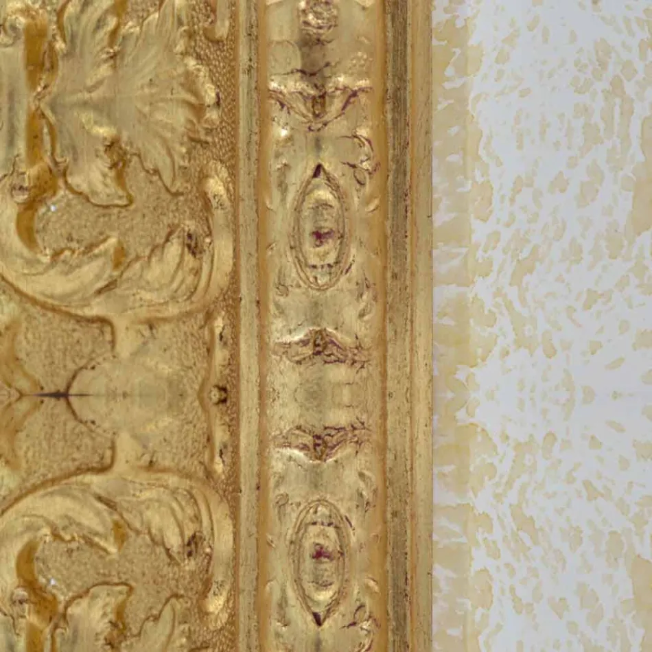 Oglinda de perete dreptunghiulară din lemn realizată în Italia Raphael Viadurini