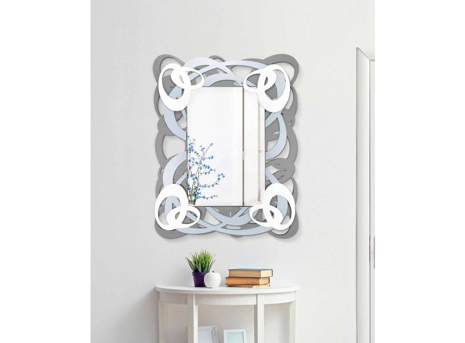 Oglindă de perete din lemn de culoare modernă, cu design modern - Amalga Viadurini