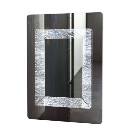 Oglinda cu rama interioara din cristal acrilic negru sau gheata - Gerardo Viadurini