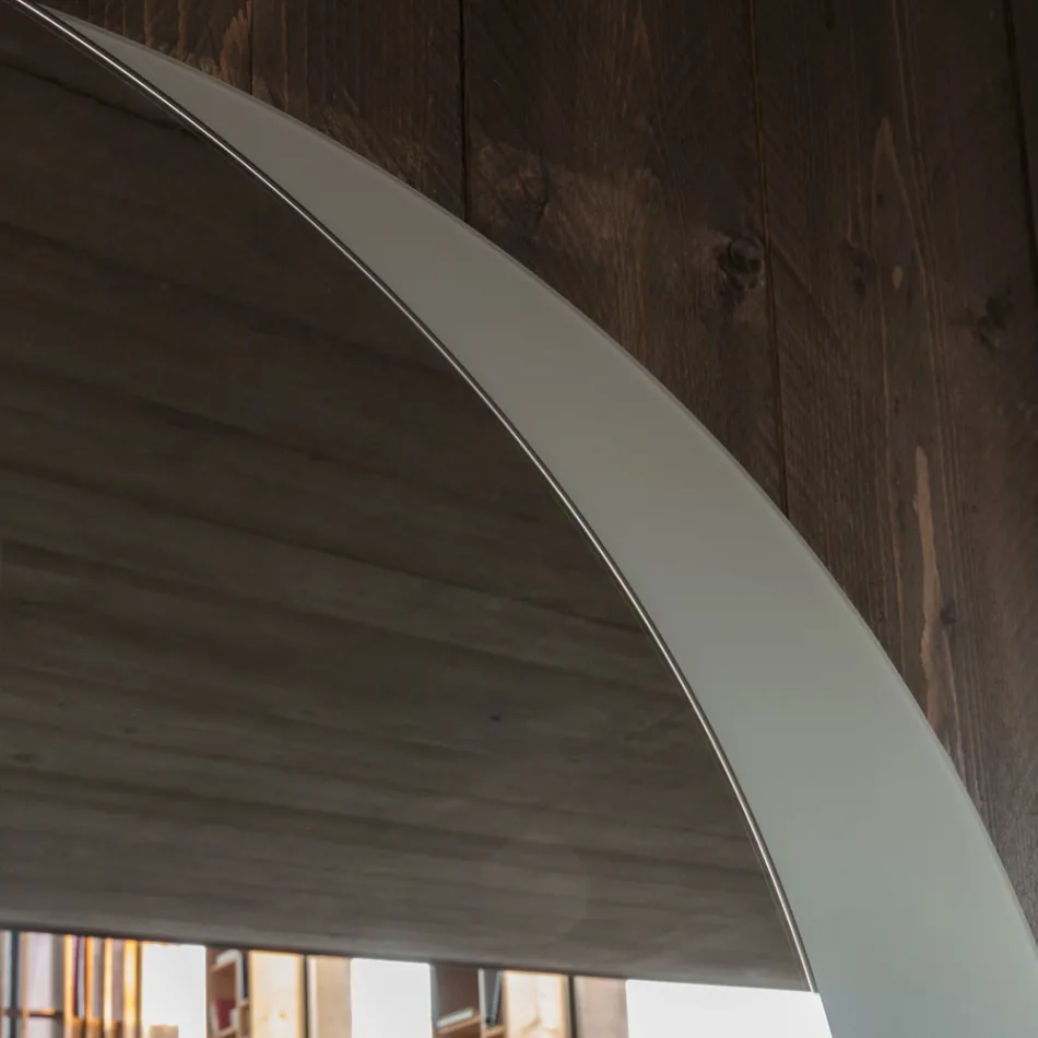 Oglindă cu fund din sticlă lăcuită gri porumbel gravat Made in Italy - oregano Viadurini