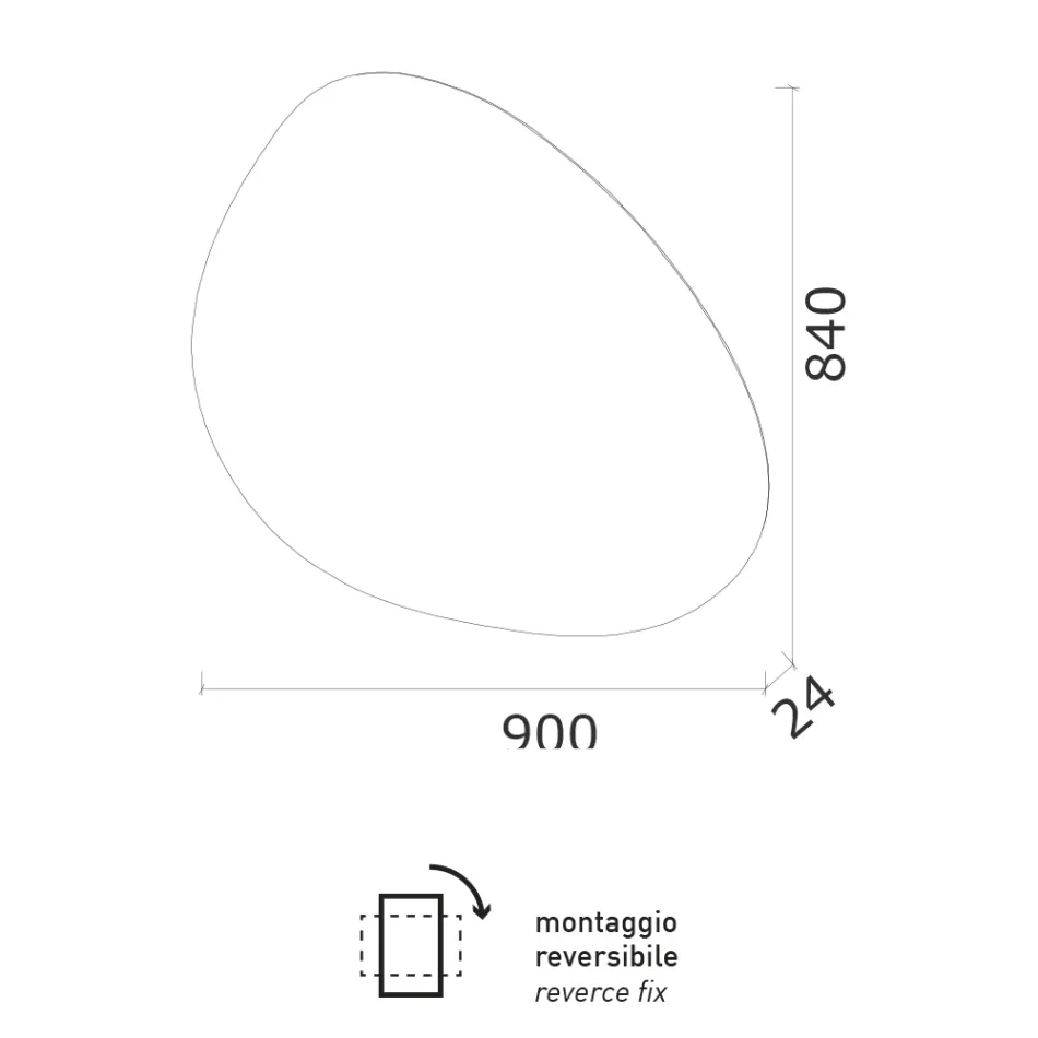 Oglindă cu iluminare de fundal LED reversibilă Made in Italy - Talk Viadurini