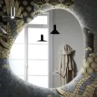 Oglindă cu iluminare de fundal LED reversibilă Made in Italy - Talk Viadurini