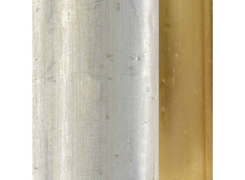 Oglinda de perete din argint, fildeș și aur din lemn, făcută în Italia Vittorio Viadurini
