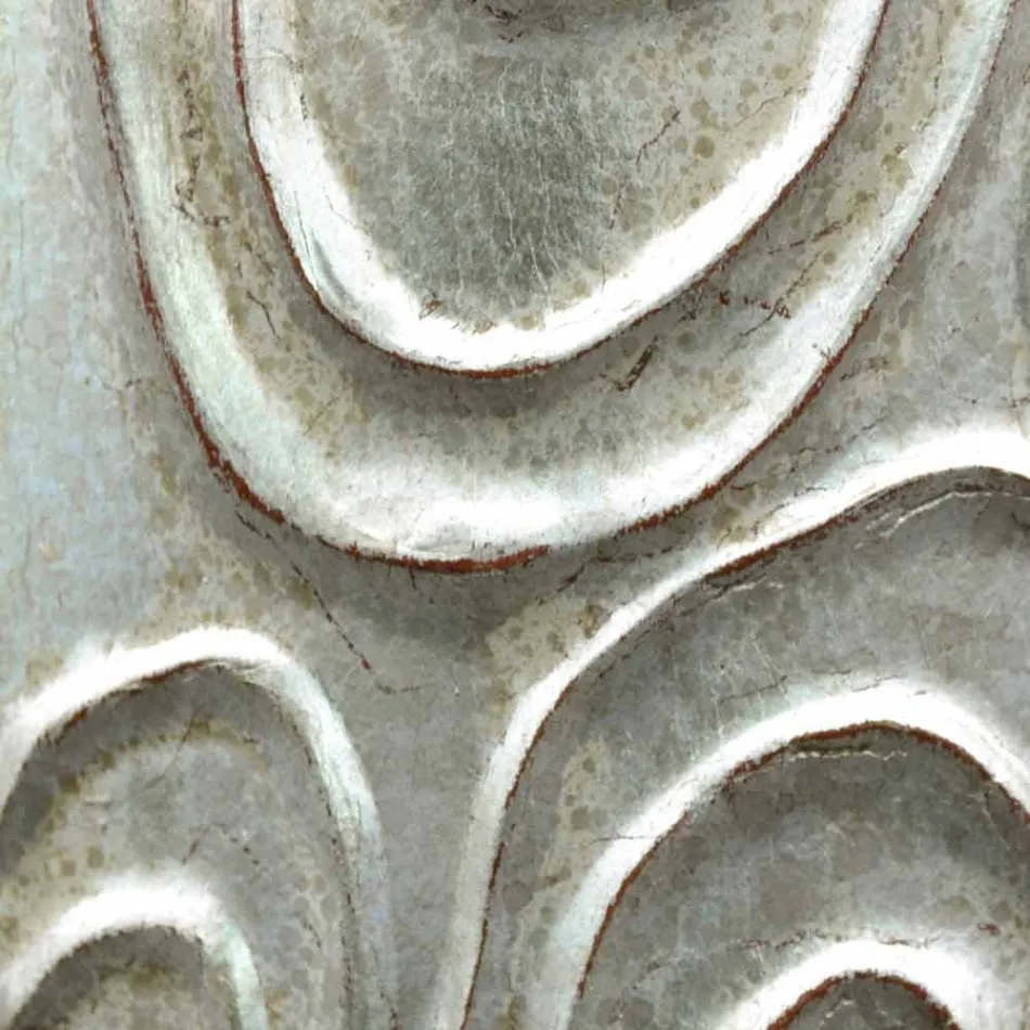 Oglinda de aur alb și argintiu din lemn Eugenio făcută în Italia Viadurini