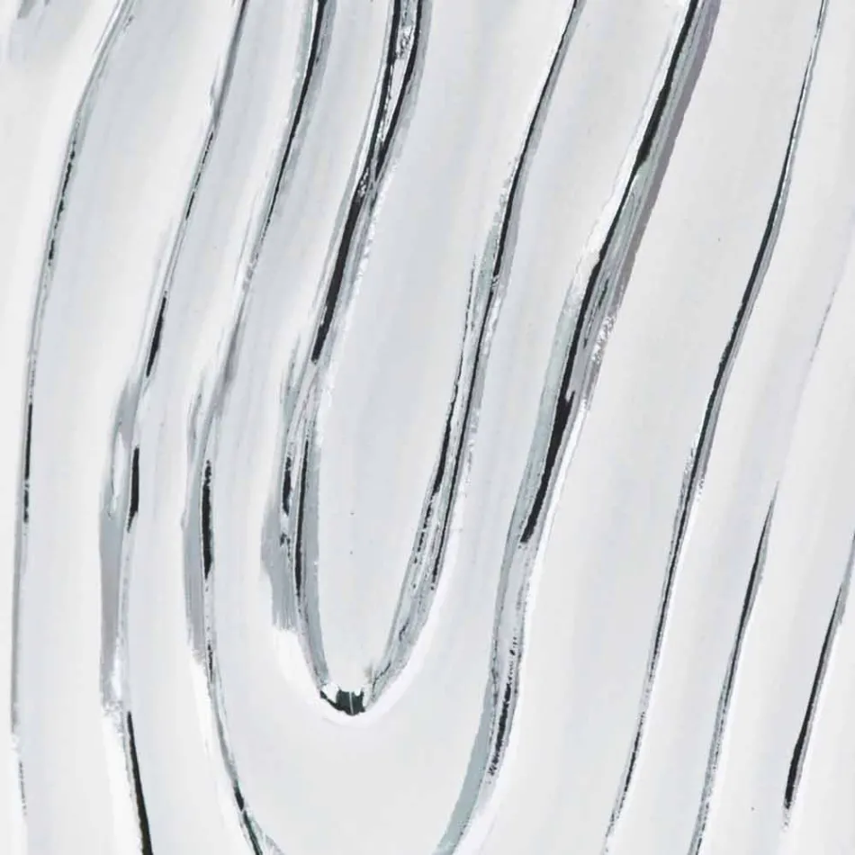 Oglinda de aur alb și argintiu din lemn Eugenio făcută în Italia Viadurini