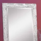 Oglinda de aur alb și argintiu din lemn Eugenio făcută în Italia Viadurini