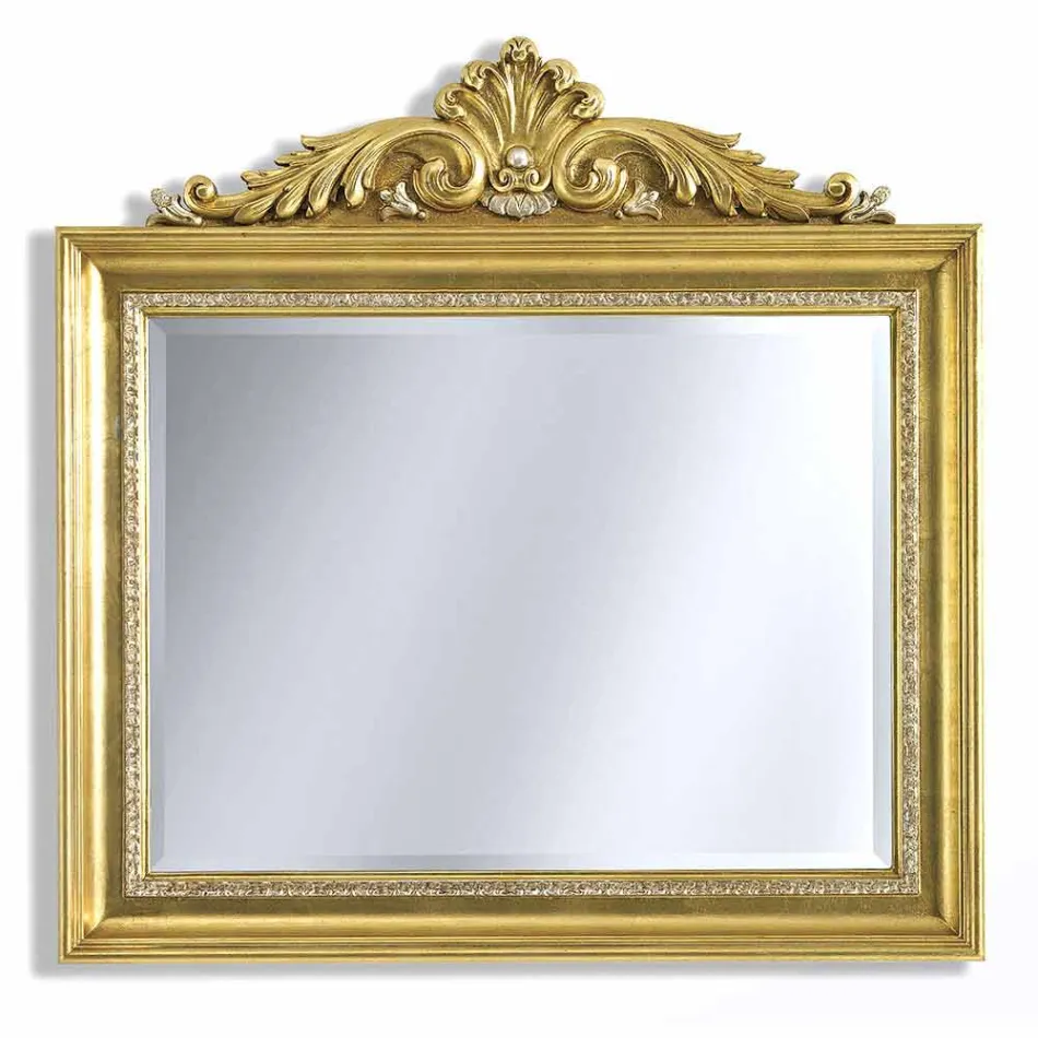 Oglinzi de perete cu rășină și friză din lemn lucrate manual în Italia Ivan Viadurini