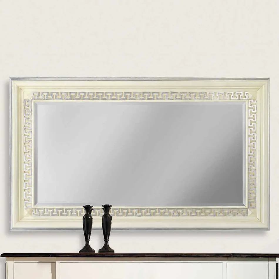 Oglindă de perete realizată manual din lemn de brad din Italia Maicol Viadurini