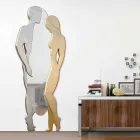 Man & Woman design modern Mdf oglinda de perete in forma de mana Viadurini