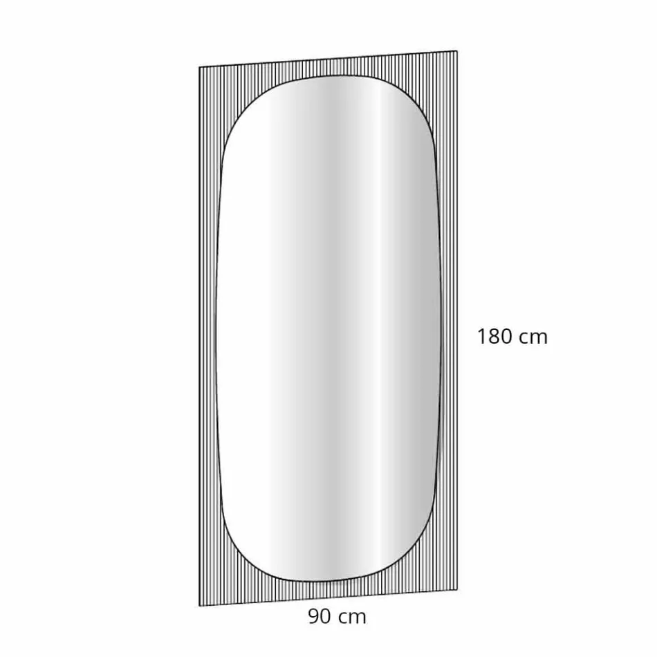 Oglindă modernă de perete cu oglindă de culoare bronzată fabricată în Italia - Bandolero Viadurini