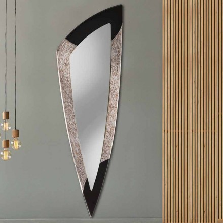 Oglinda de perete modernă din frunze de argint realizată în Italia Urbino Viadurini