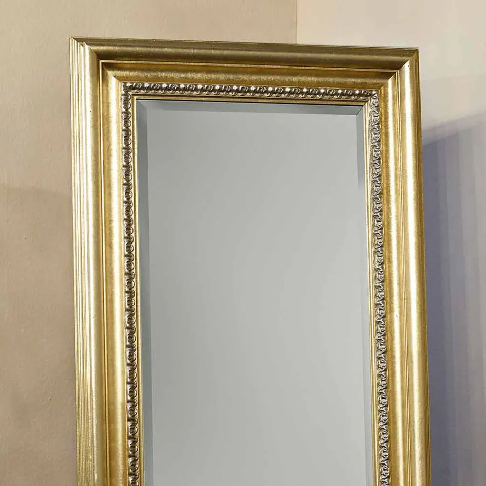 Oglinda de podea din lemn cu piedestal realizat manual din Italia Leonardo Viadurini