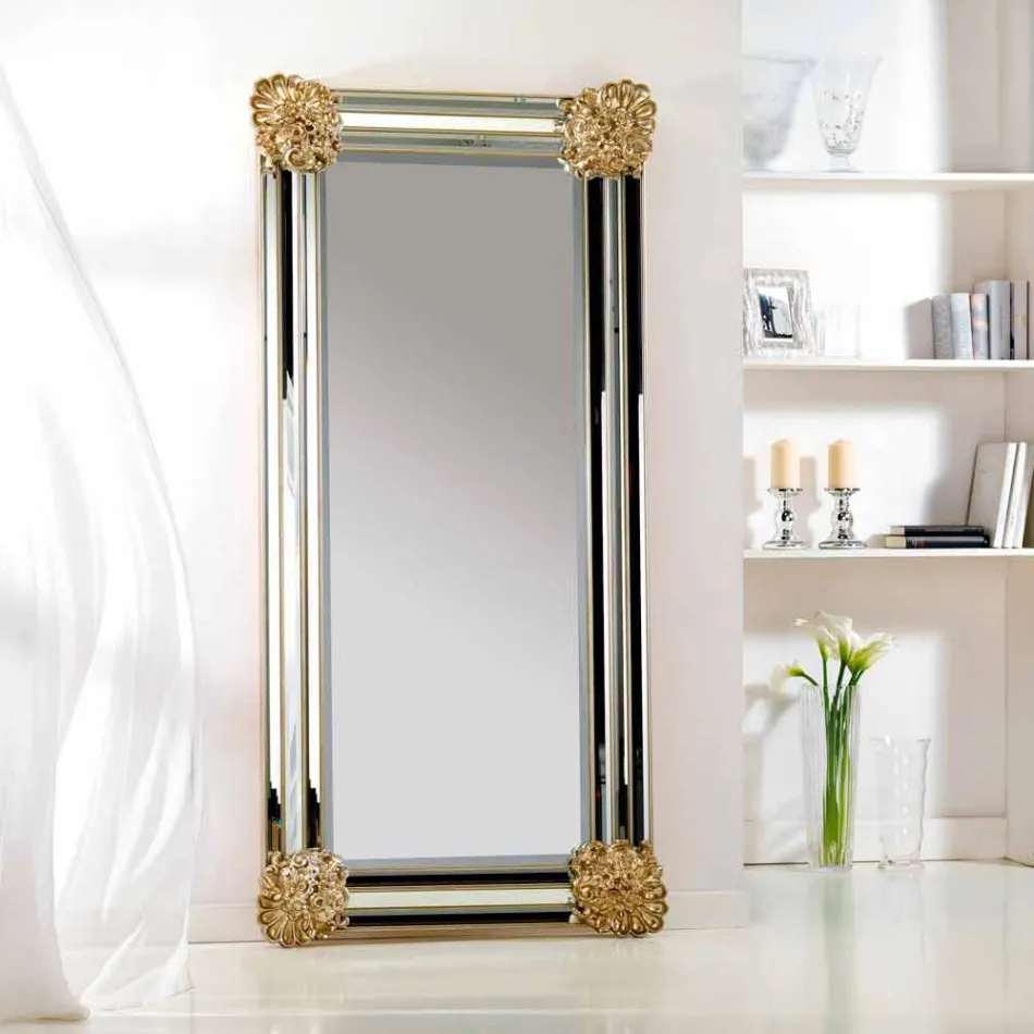 Mirror podea / proiectare perete, rama Luti lemn, 96x196 cm Viadurini