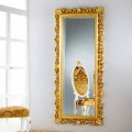 Mirror podea / perete de design cu finisaj foita de aur Mata