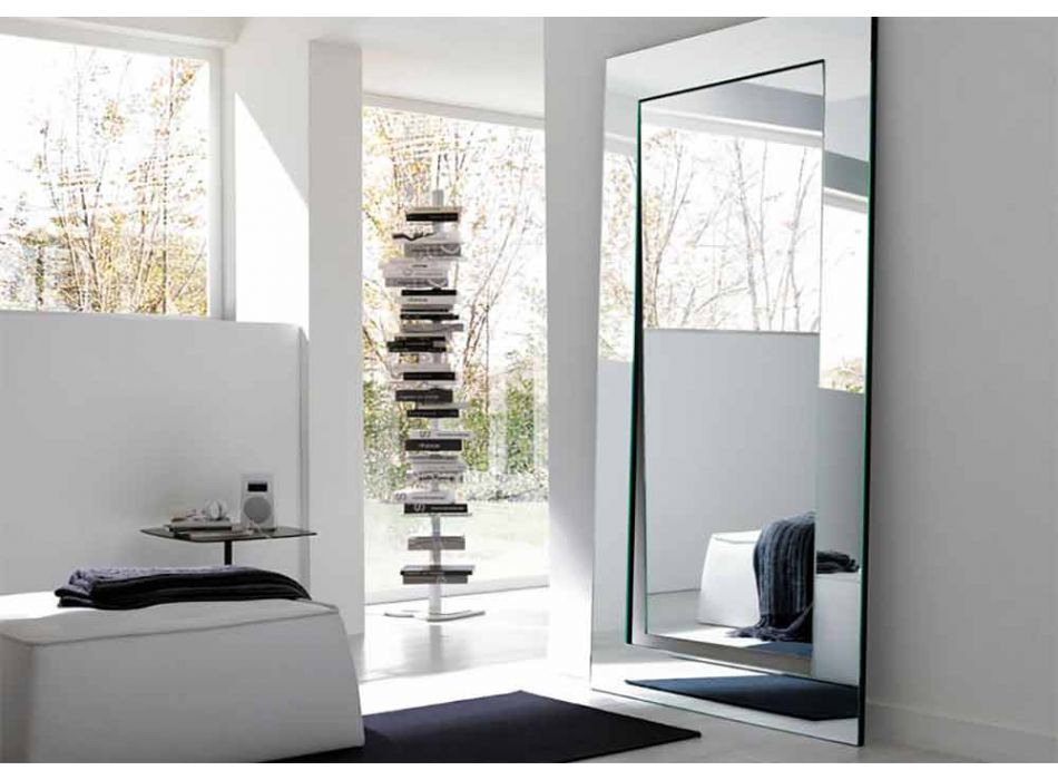 Oglindă dreptunghiulară de pardoseală cu design modern fabricat în Italia - Salamina Viadurini