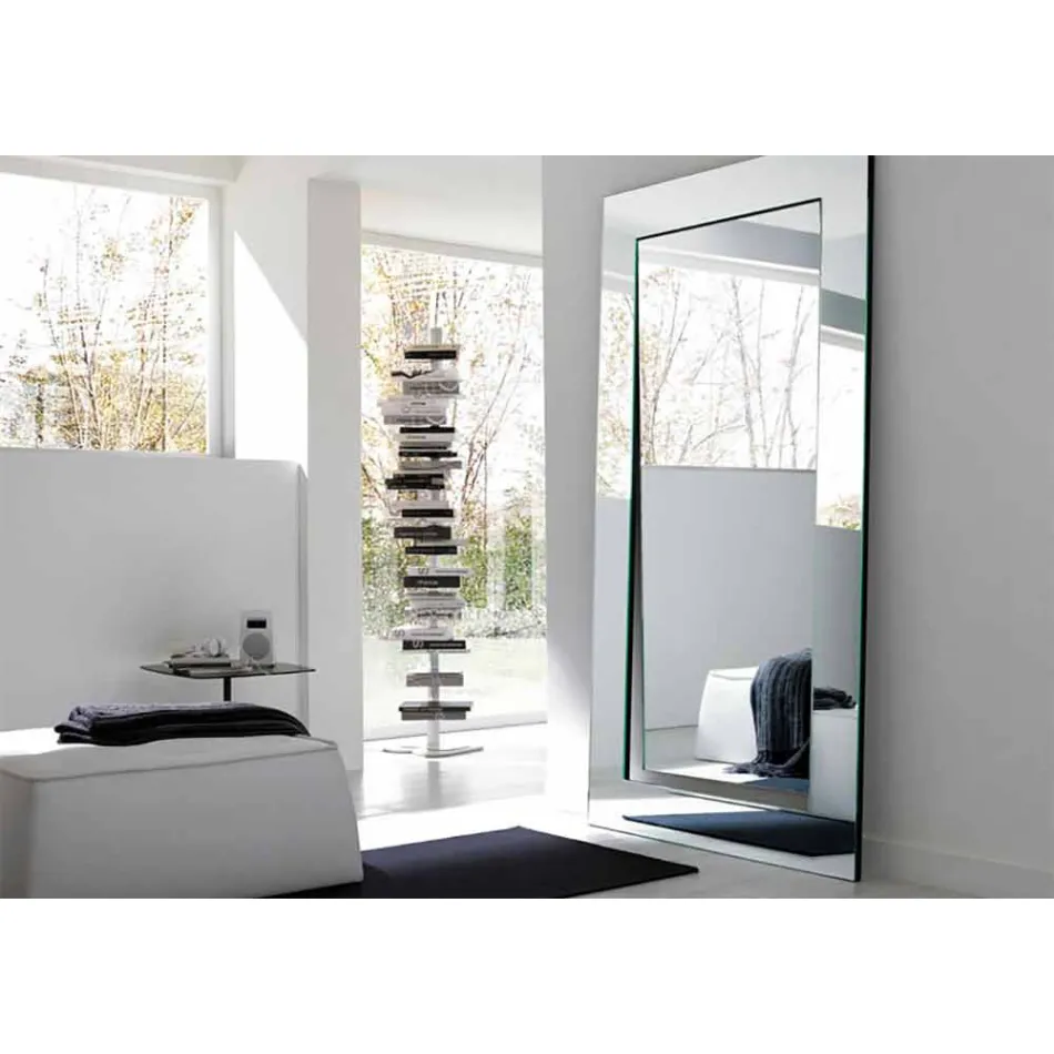 Oglindă dreptunghiulară de pardoseală cu design modern fabricat în Italia - Salamina Viadurini