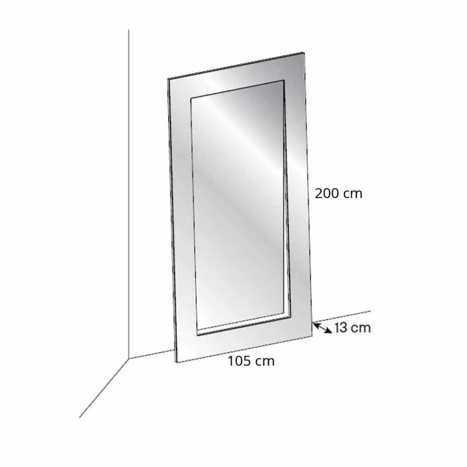 Oglindă dreptunghiulară de pardoseală cu design modern fabricat în Italia - Salamina Viadurini