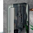 Oglindă de design cu cadru de sticlă cu efect de cristal Made in Italy - Bucla Viadurini