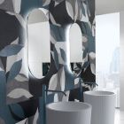 Oglindă din sârmă lustruită de formă neregulată, iluminată din spate, fabricată în Italia - studiu Viadurini