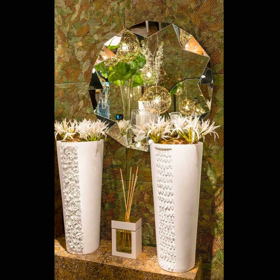 Oglinda de perete cu un design modern tri-dimensională de diamant Viadurini