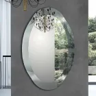 Oglindă de design oval cu finisaj de cristal în oglindă Fabricată în Italia - Eclisse Viadurini