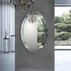 Oglindă de design oval cu finisaj de cristal în oglindă Fabricată în Italia - Eclisse Viadurini