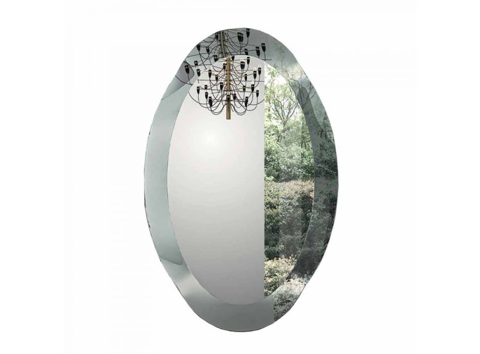 Oglindă de design oval cu finisaj de cristal în oglindă Fabricată în Italia - Eclisse Viadurini
