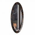 Oglindă lungă de perete ovală cu cadru cu efect de marmură Made in Italy - Denisse