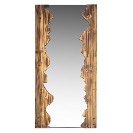 Oglinda dreptunghiulara din sticla cu rama din lemn masiv - Nikos Viadurini