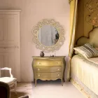 Oglindă rotundă cu model ajurat Made in Italy - Ferona Viadurini