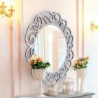 Oglindă rotundă cu model ajurat Made in Italy - Ferona Viadurini