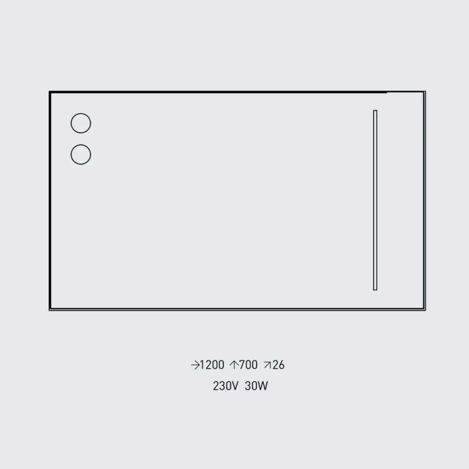 Oglindă de perete cu 2 becuri și cadru din aluminiu negru Fabricat în Italia - Cadru Viadurini