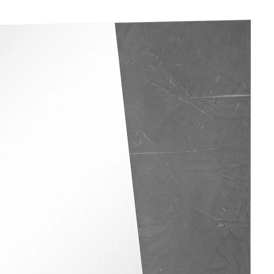 Oglinda de perete cu lemn de ardezie alba lucioasa design italian - Joris Viadurini