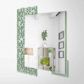 Oglindă de perete cu design modern din lemn verde decorat - Labirint