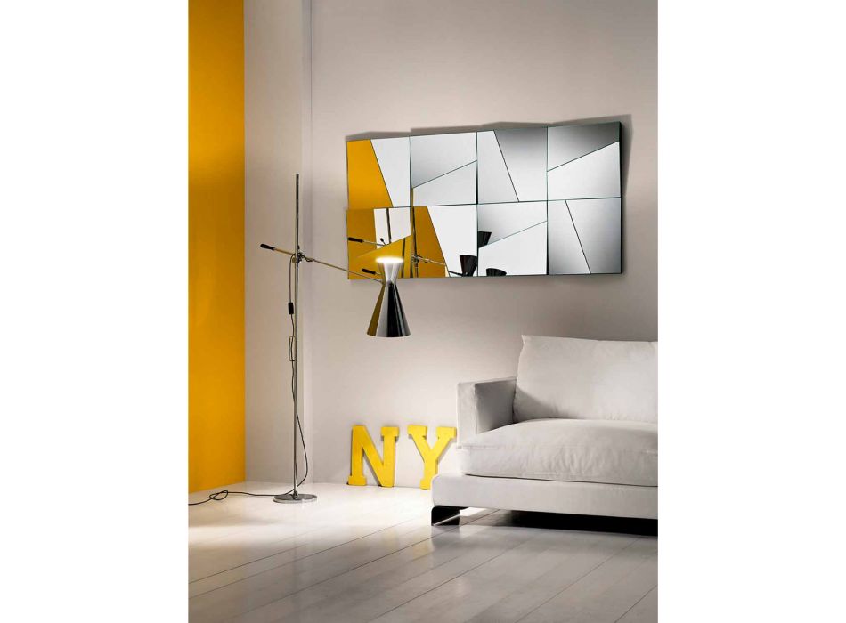 Oglindă modulară de perete cu oglinzi concave și convexe realizate în Italia - Alergie Viadurini