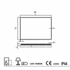 Oglindă de perete cu margini mată, iluminare cu LED, Tessa Viadurini