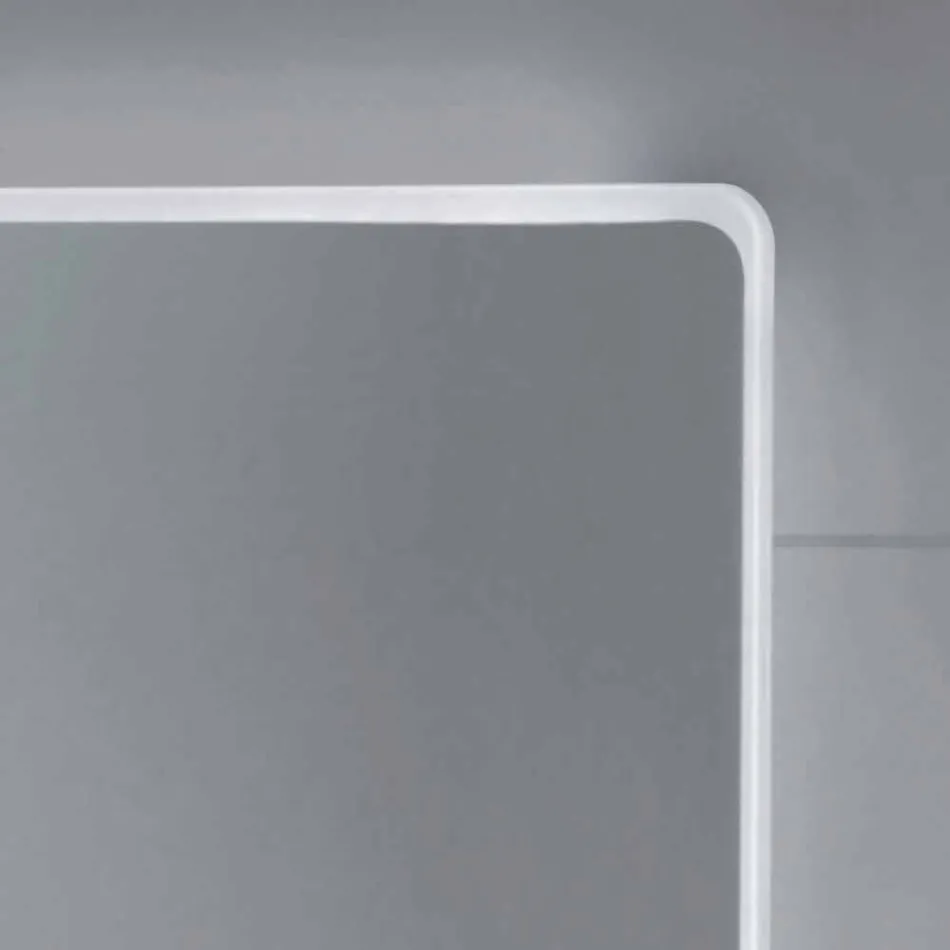 Oglindă de perete cu margini mată, iluminare cu LED, Tessa Viadurini