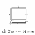 Oglindă de perete cu margini mată, iluminare cu LED, Tessa Viadurini