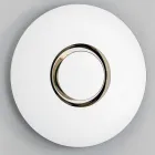 Oglindă rotundă de perete cu metal auriu cu piesă centrală - Merale Viadurini