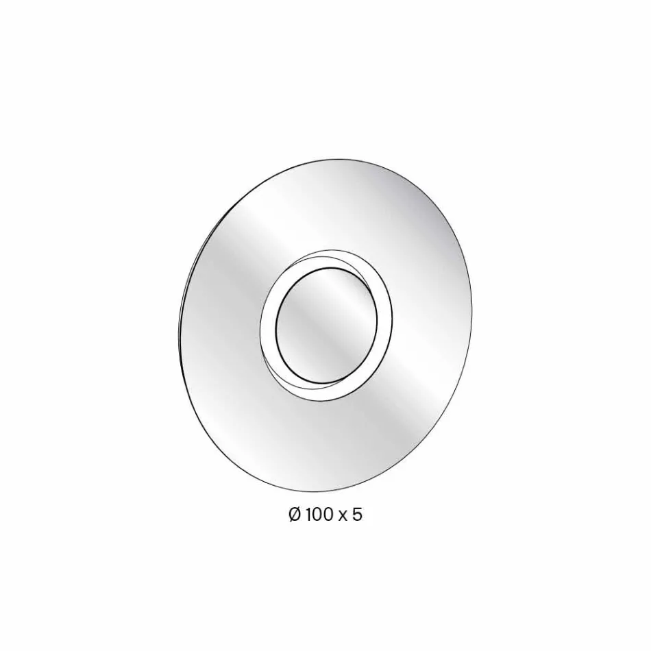 Oglindă rotundă de perete cu metal auriu cu piesă centrală - Merale Viadurini